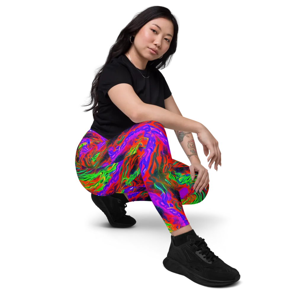 Flare Cascade on Leggings with Pockets — Right Front