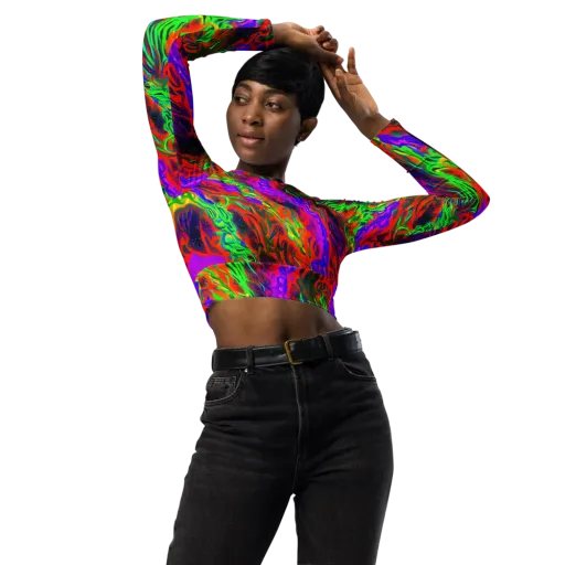 Flare Cascade on a Long Sleeve Crop Top