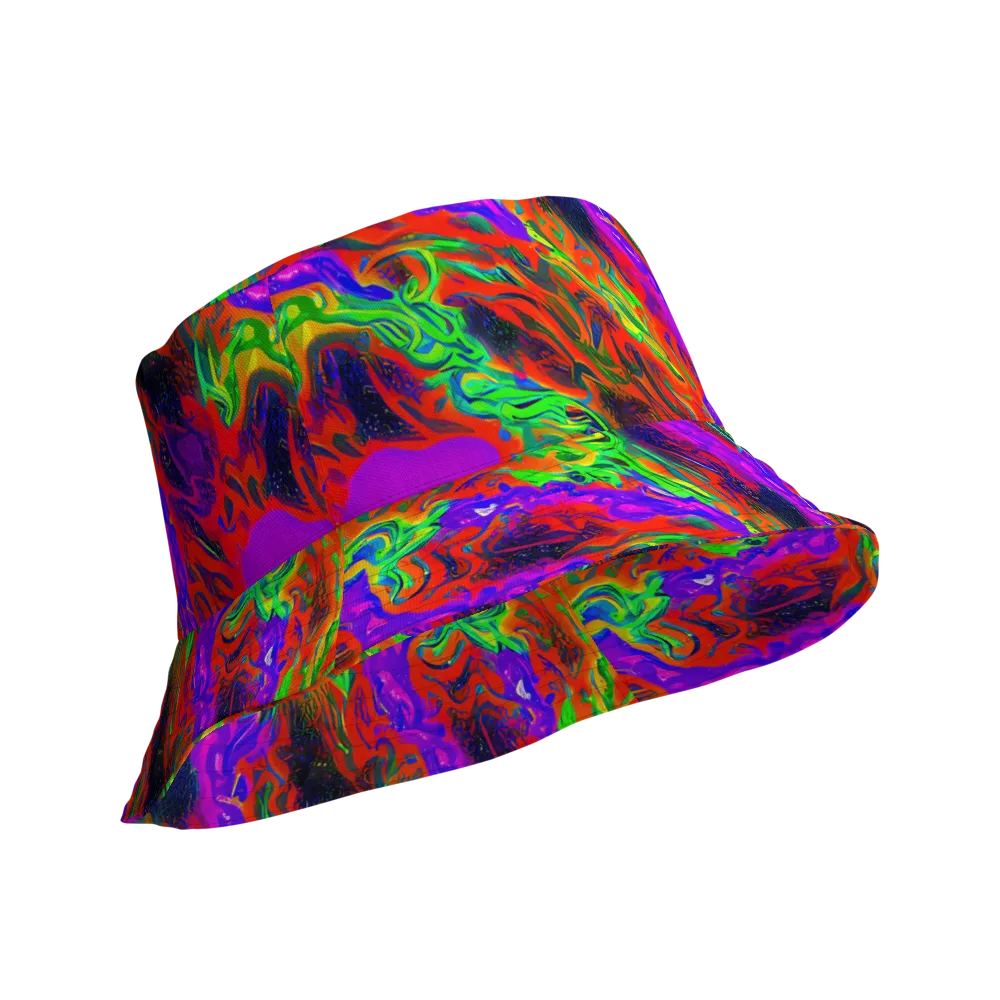 Flare Cascade on Reversible Bucket Hat — Product details Outside