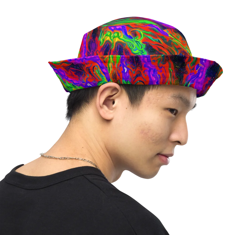 Flare Cascade on Reversible Bucket Hat — Right Outside