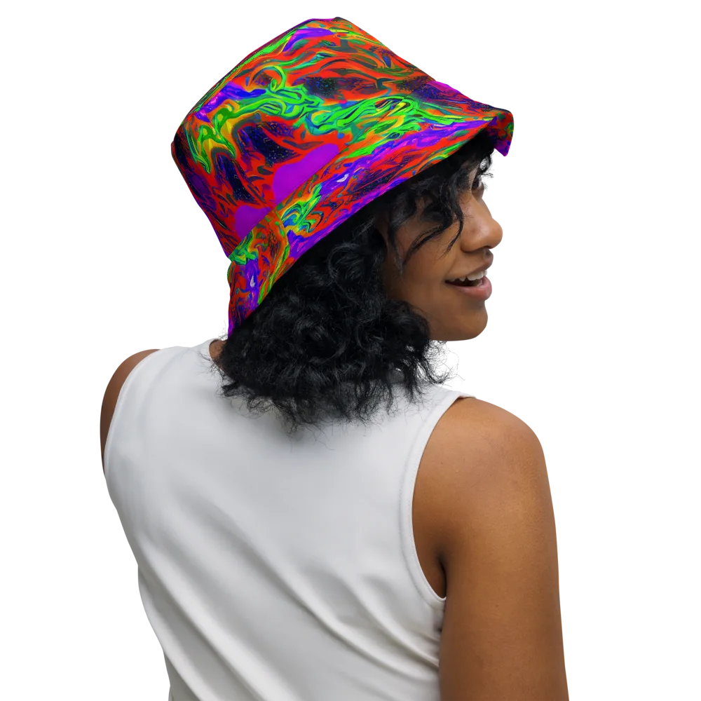 Flare Cascade on Reversible Bucket Hat — Right Outside