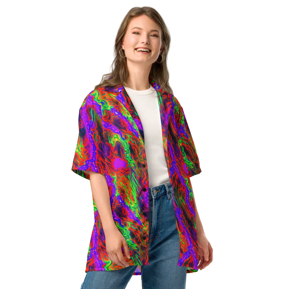 Flare Cascade on Button Shirt — Front