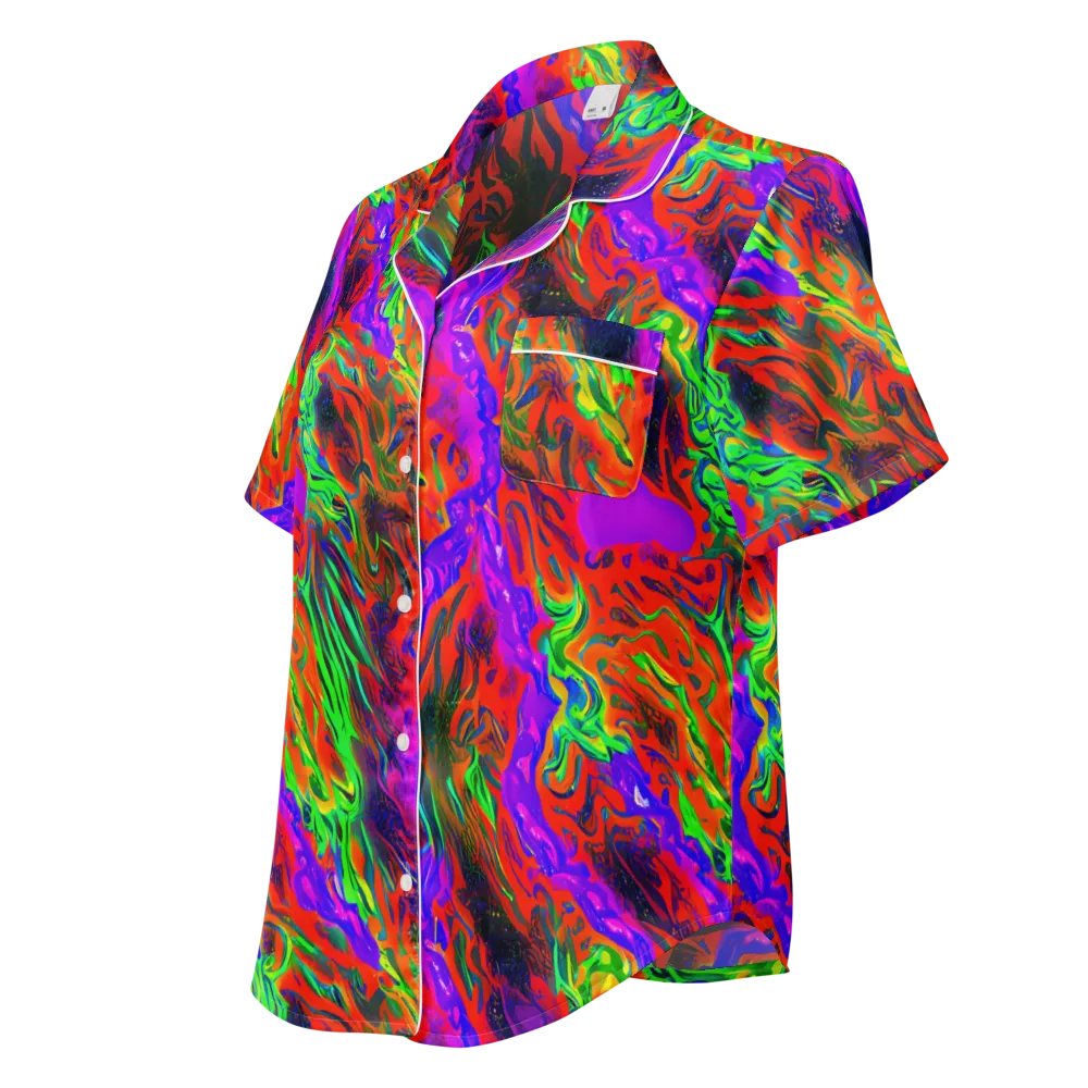 Flare Cascade on Women's Short Sleeve Pajama Top — Left Front