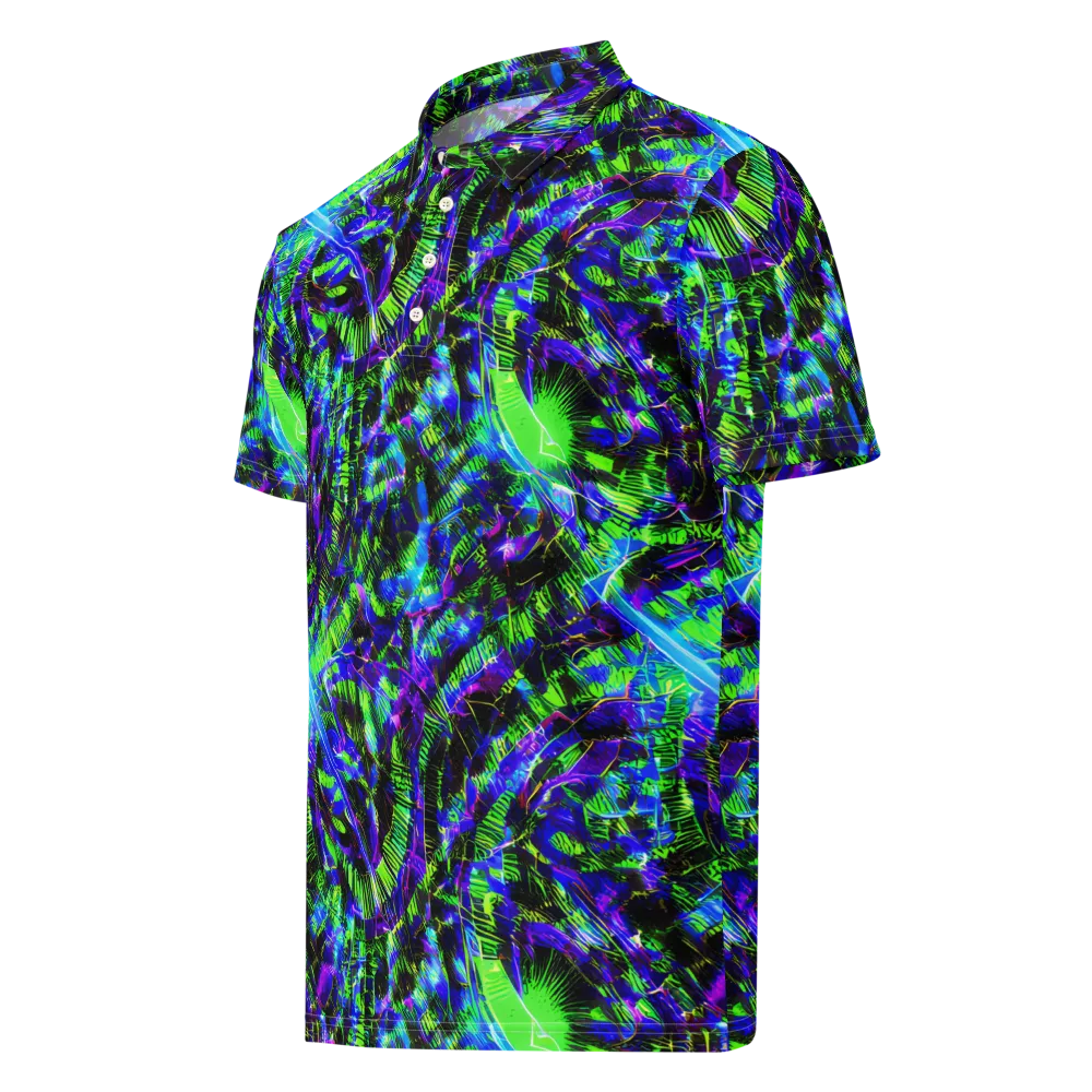 Acid Rainforest on Men's Slim Fit Polo Shirt — Left Front