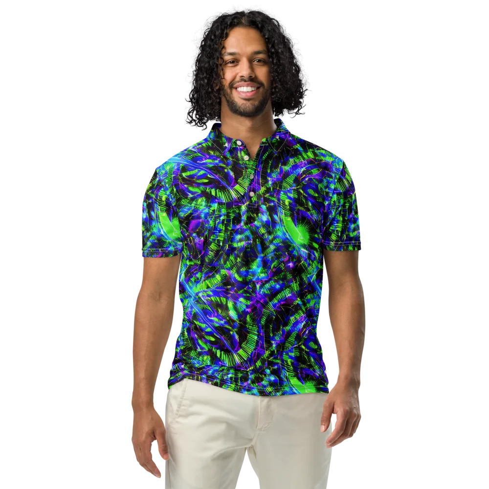 Acid Rainforest on Men's Slim Fit Polo Shirt — Front