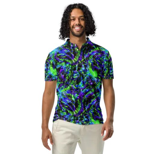 Acid Rainforest on a Men's Slim Fit Polo Shirt