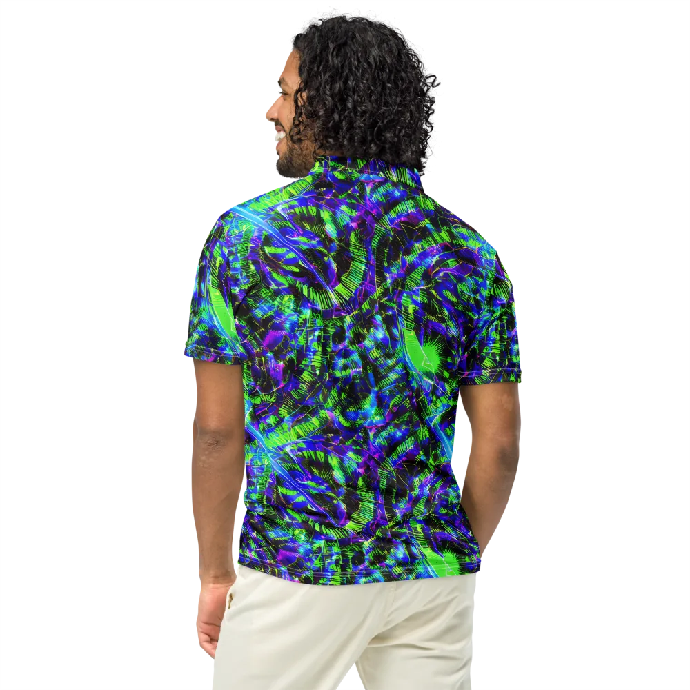 Acid Rainforest on Men's Slim Fit Polo Shirt — Back