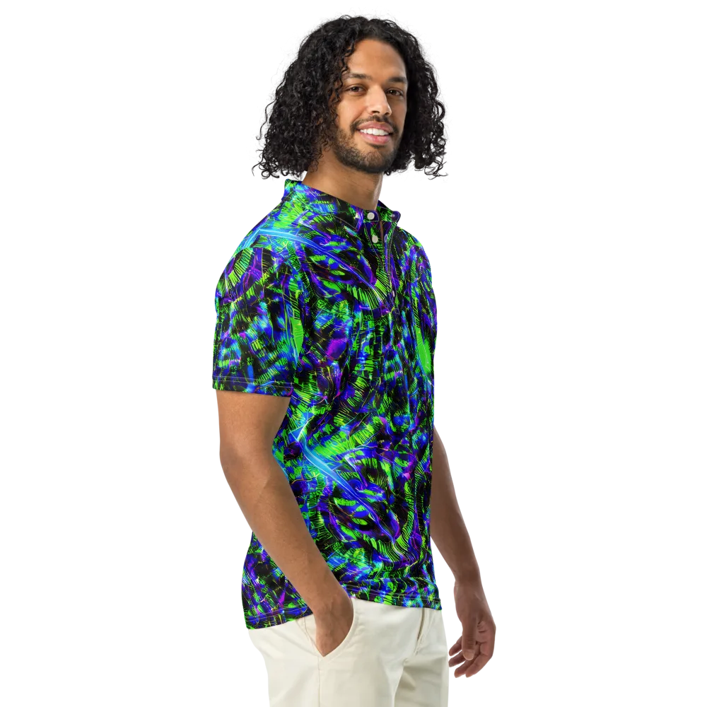 Acid Rainforest on Men's Slim Fit Polo Shirt — Right Front