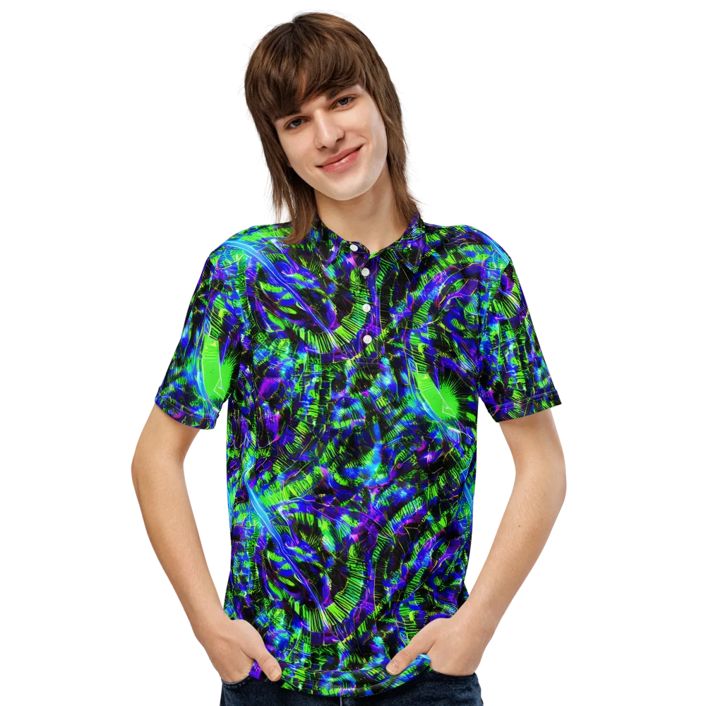 Acid Rainforest on Men's Slim Fit Polo Shirt — Front