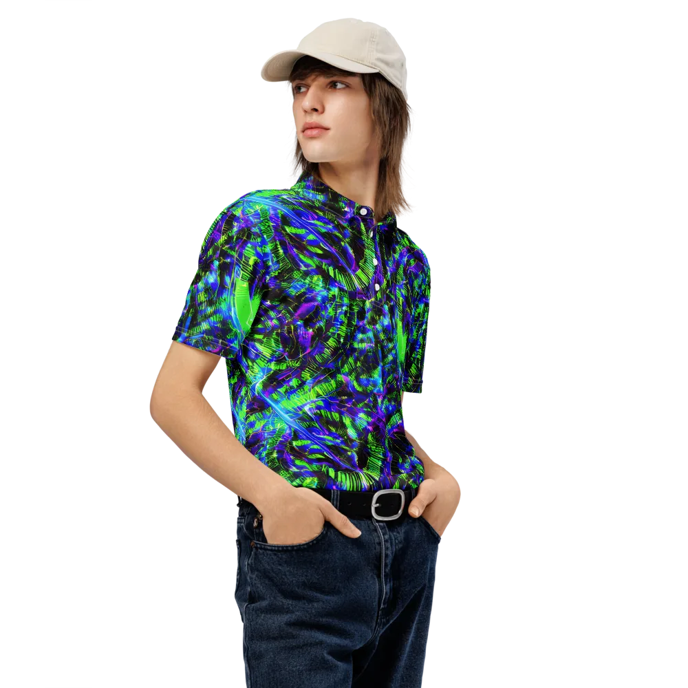 Acid Rainforest on Men's Slim Fit Polo Shirt — Right Front