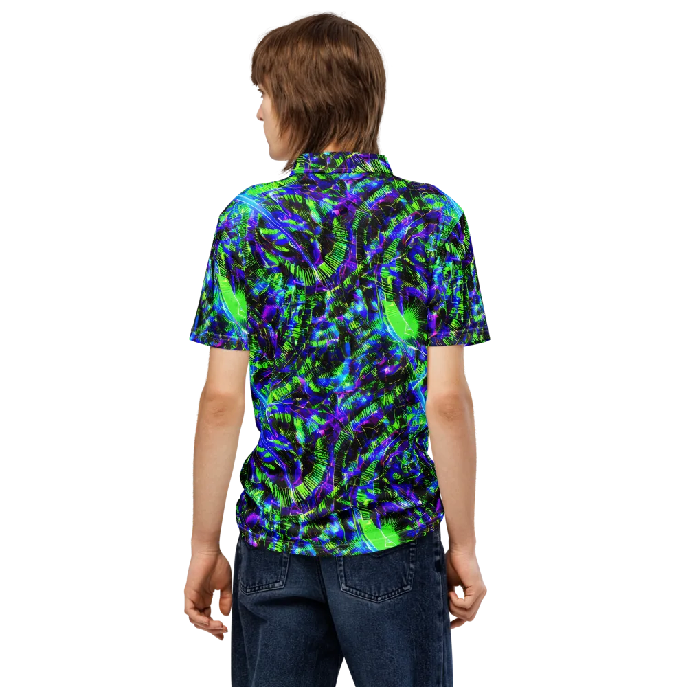 Acid Rainforest on Men's Slim Fit Polo Shirt — Back