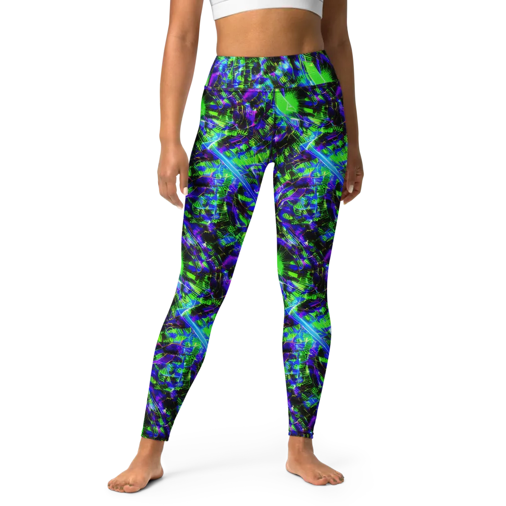 Acid Rainforest on Yoga Leggings — Front