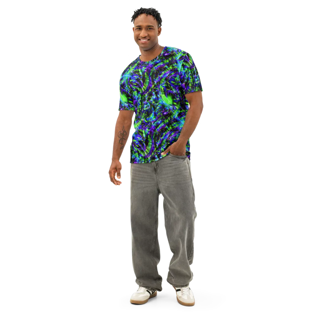 Acid Rainforest on Men's Cotton Crew Neck T-Shirt — Front