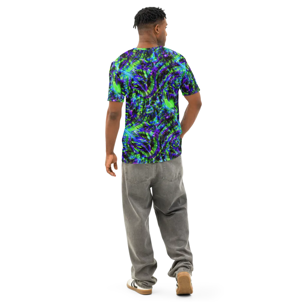 Acid Rainforest on Men's Cotton Crew Neck T-Shirt — Back