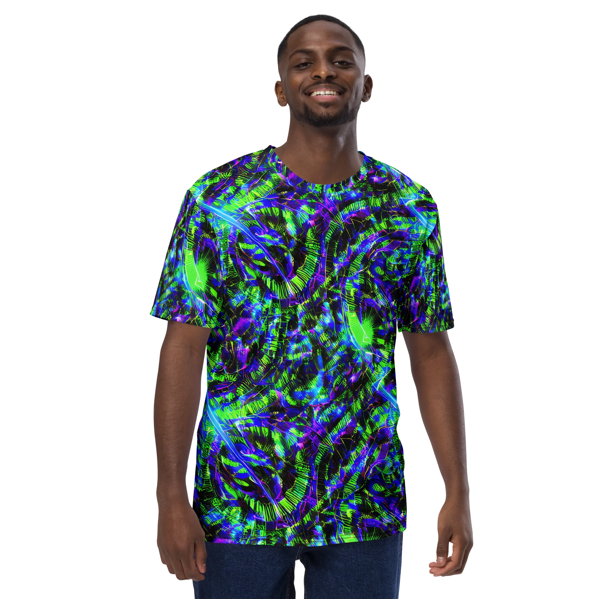 Acid Rainforest on Men's Crew Neck T-Shirt — Front