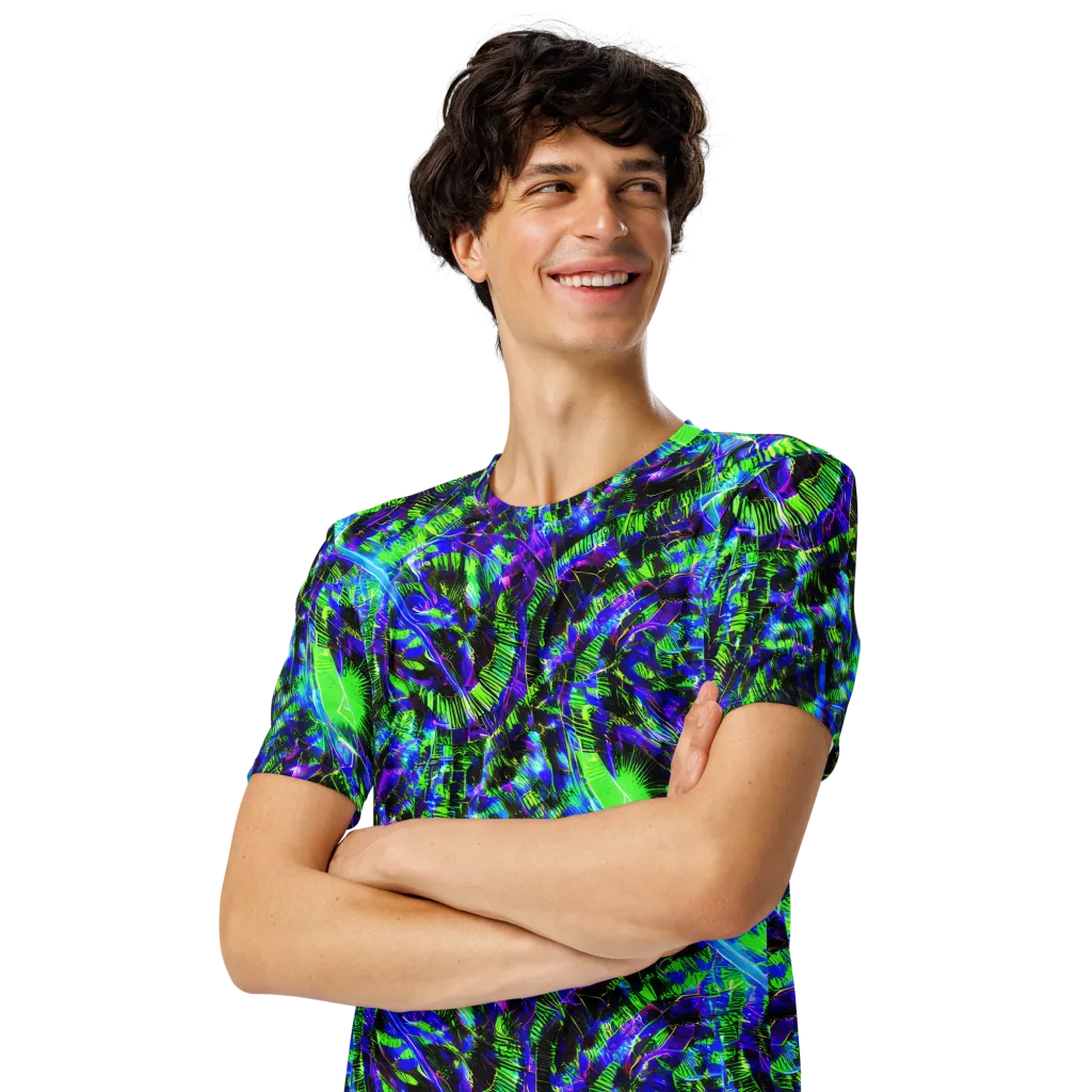Acid Rainforest on Men's Crew Neck T-Shirt — Left Front
