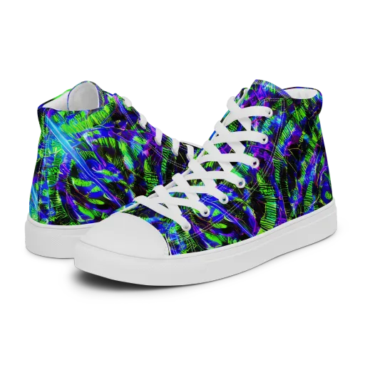 Acid Rainforest on a Men's High Top Canvas Shoes