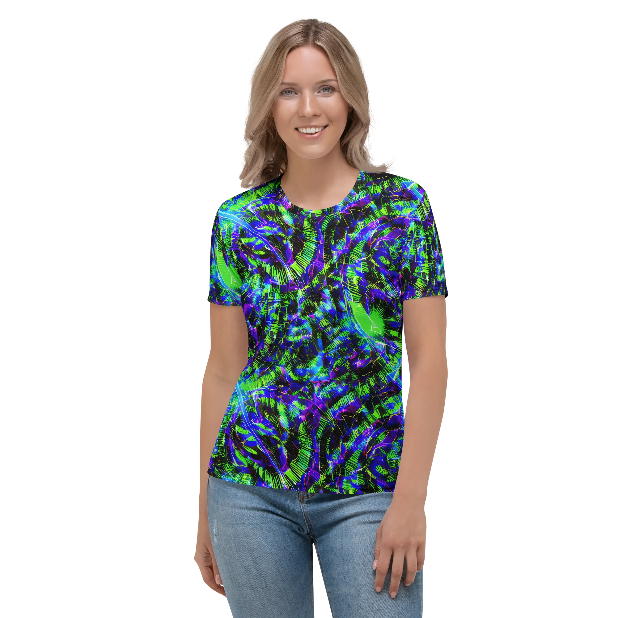 Acid Rainforest on Women's Crew Neck T-Shirt — Front