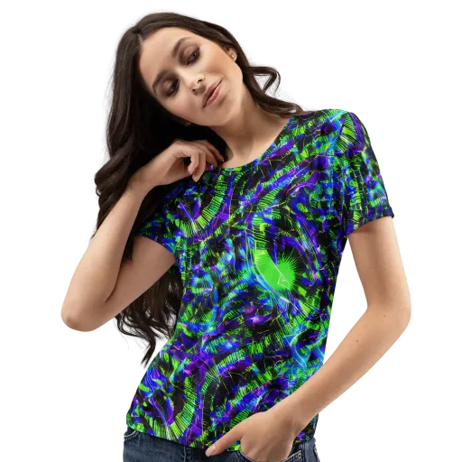 Acid Rainforest on a Women's Crew Neck T-Shirt