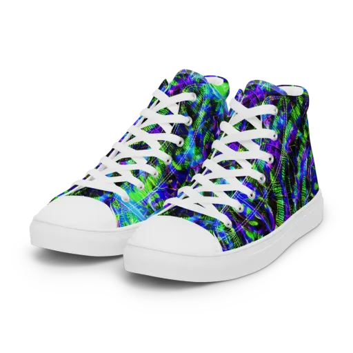 Acid Rainforest on a Women's High Top Canvas Shoes