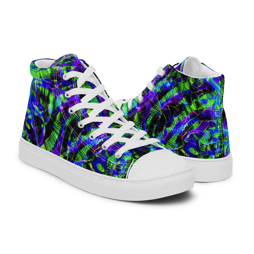 Acid Rainforest on Women's High Top Canvas Shoes — Right