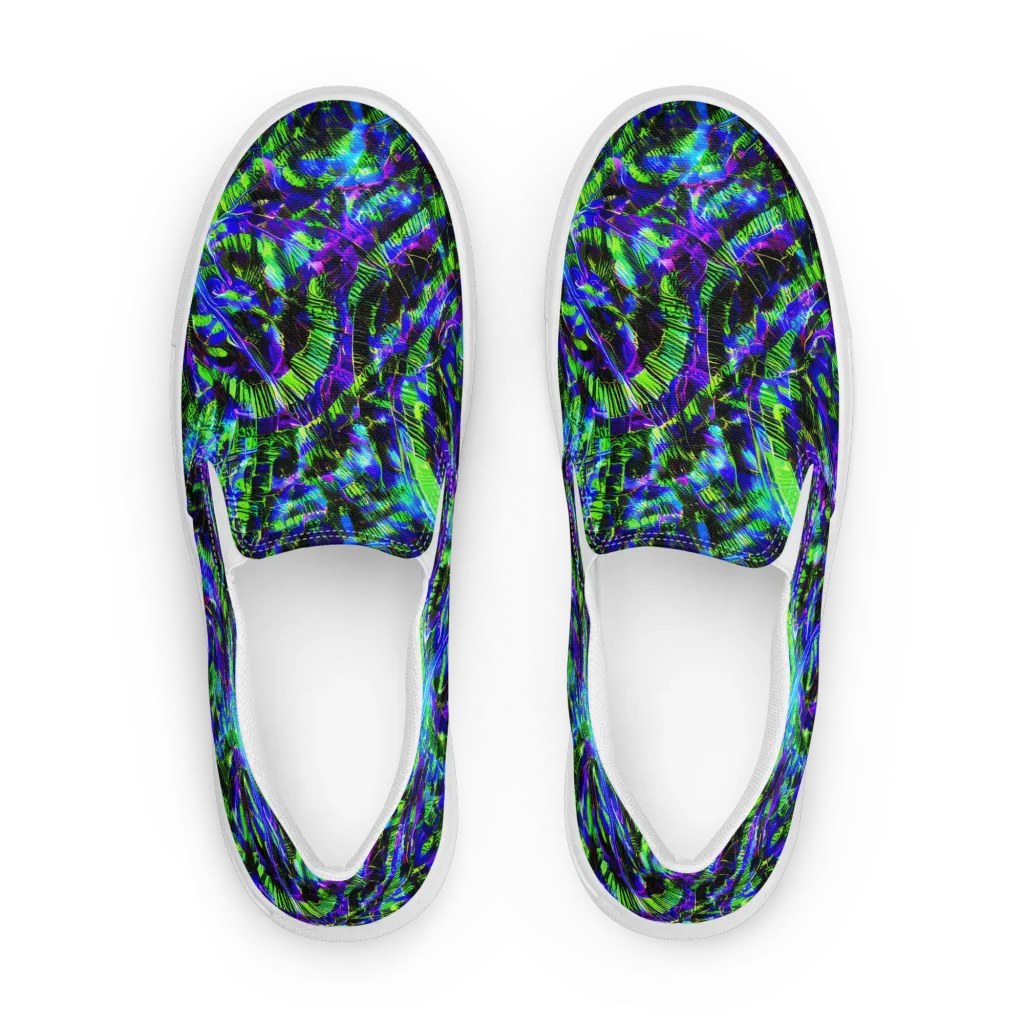 Acid Rainforest on Men's Slip-On Canvas Shoes — Front