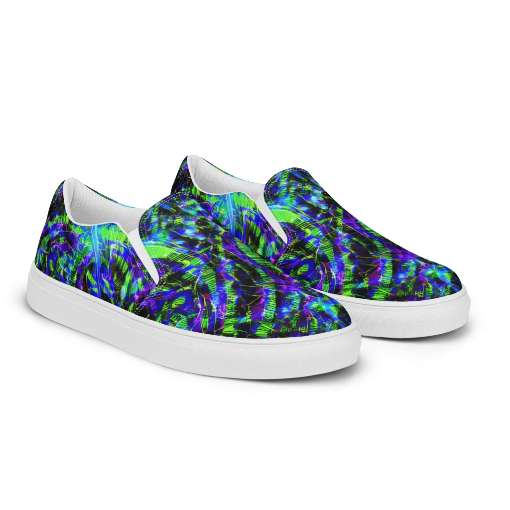 Acid Rainforest on Men's Slip-On Canvas Shoes — Right Front
