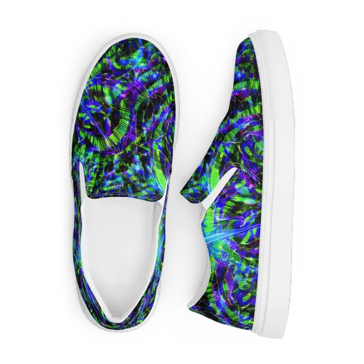 Acid Rainforest on a Men's Slip-On Canvas Shoes