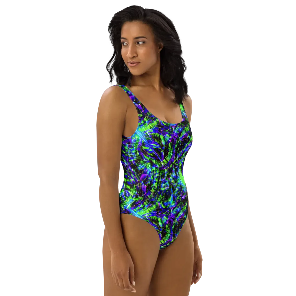Acid Rainforest on One-Piece Swimsuit — Right