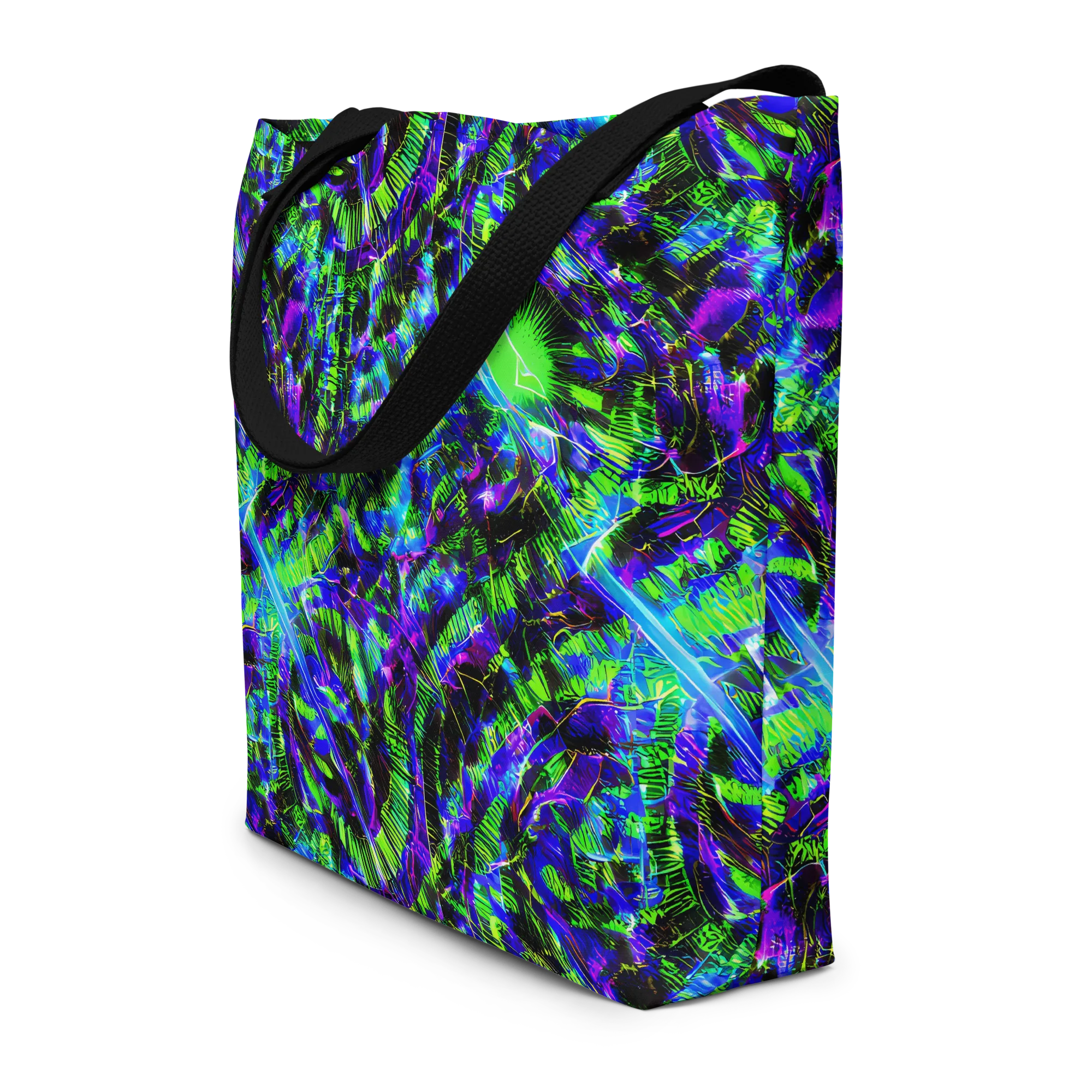 Acid Rainforest on Large Tote Bag W/ Pocket — Front