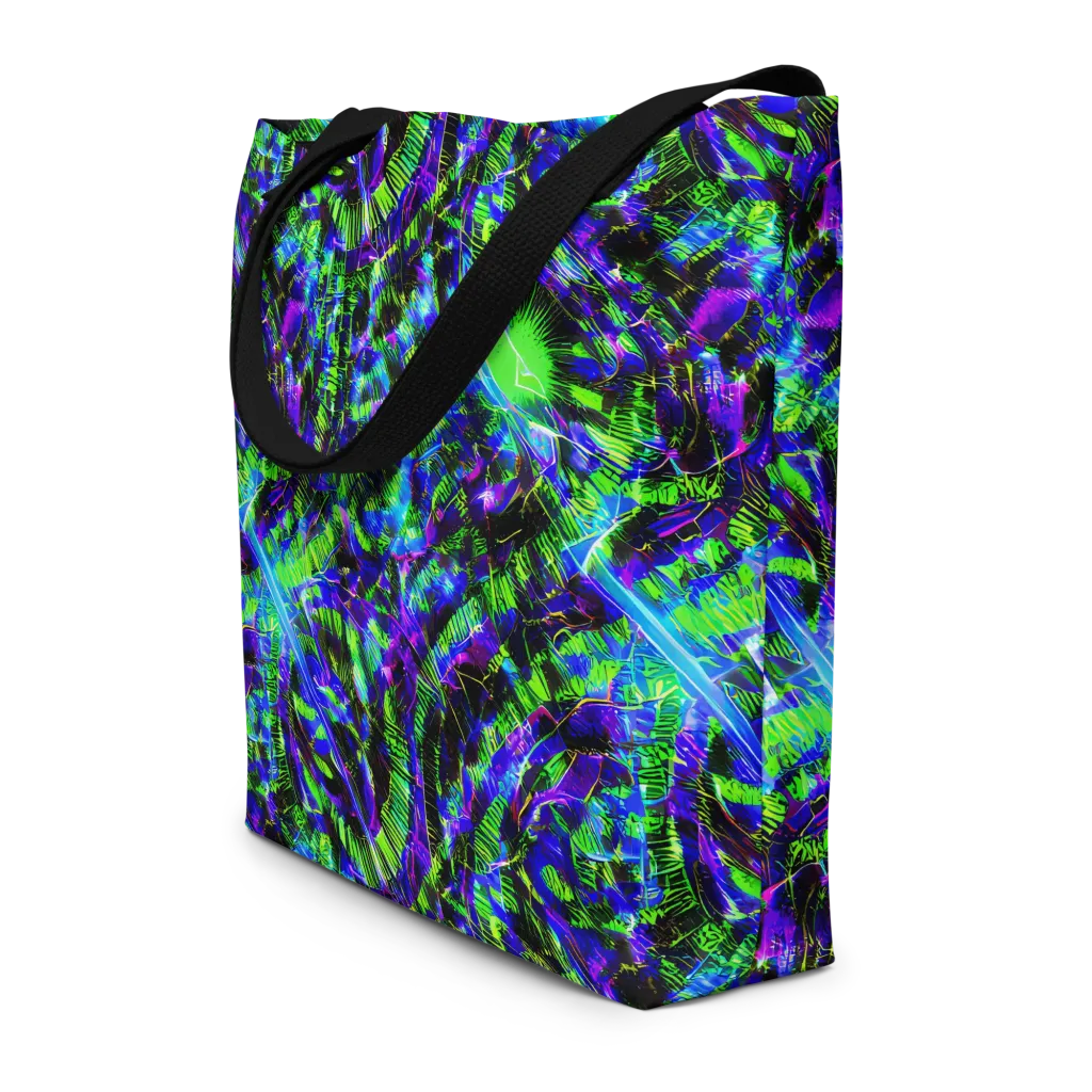 Acid Rainforest on Large Tote Bag W/ Pocket — Front
