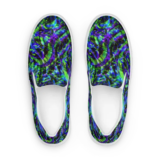 Acid Rainforest on a Women's Slip-On Canvas Shoes