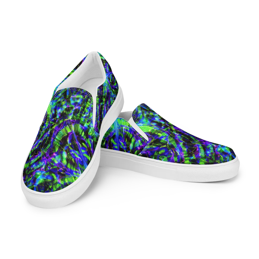 Acid Rainforest on Women's Slip-On Canvas Shoes — Left Front
