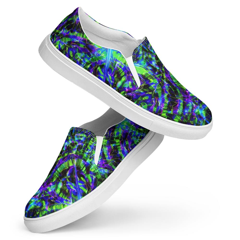 Acid Rainforest on Women's Slip-On Canvas Shoes — Front