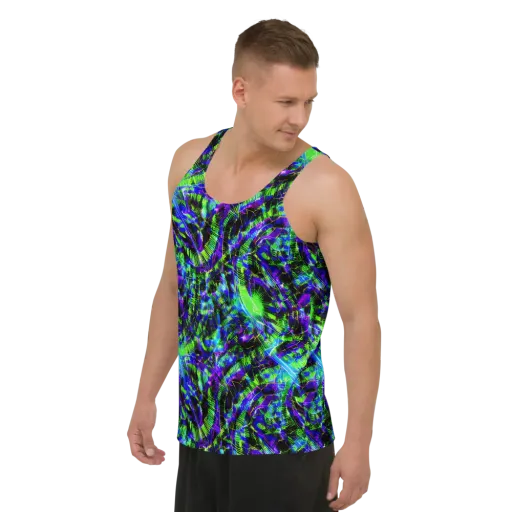 Acid Rainforest on a Men's Tank Top