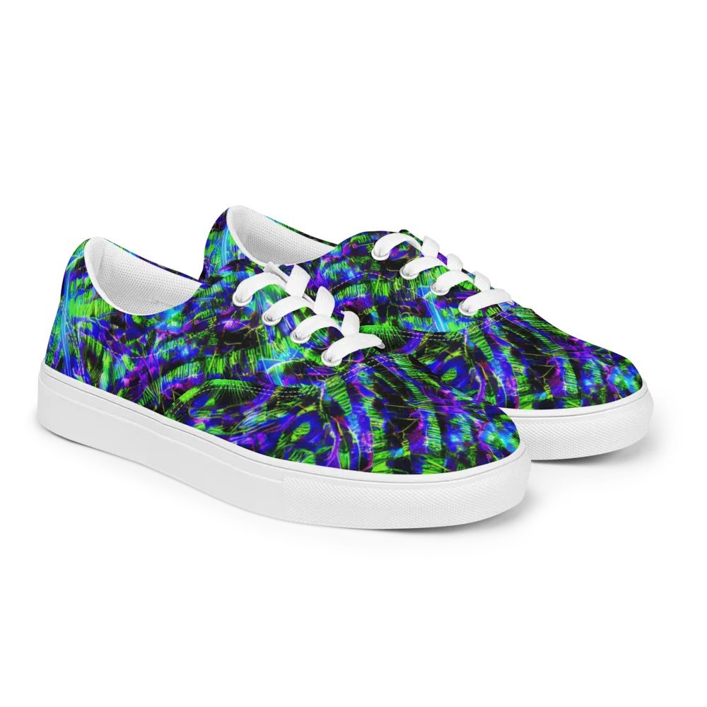 Acid Rainforest on Men's Lace-Up Canvas Shoes — Right Front
