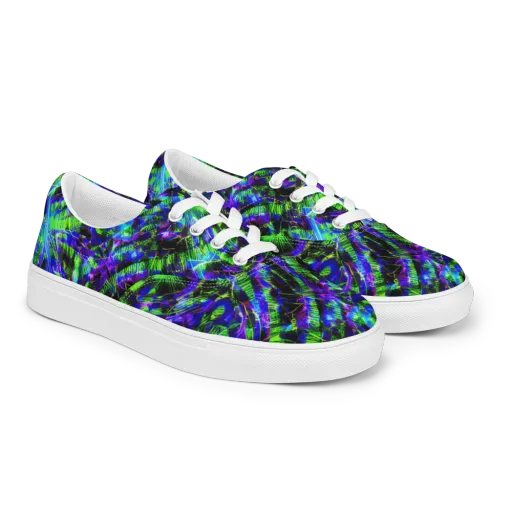 Acid Rainforest on a Men's Lace-Up Canvas Shoes