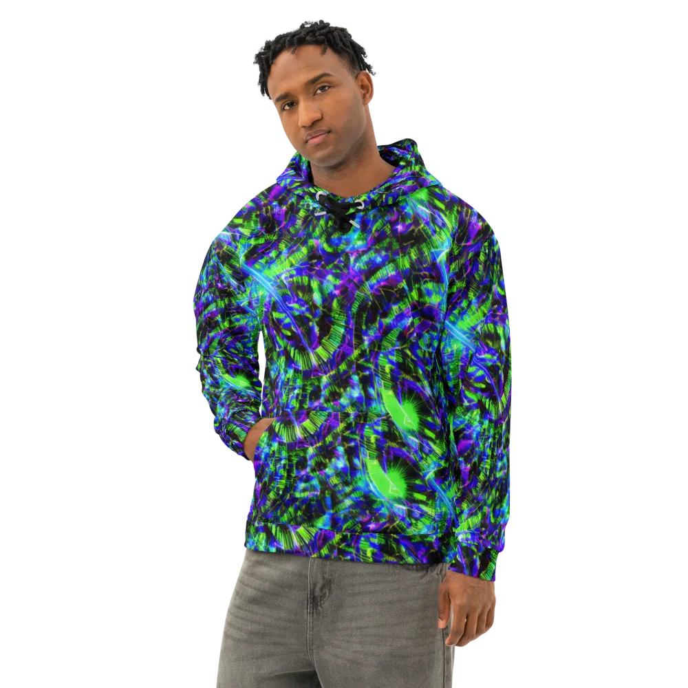 Acid Rainforest on Cotton Hoodie — Left Front