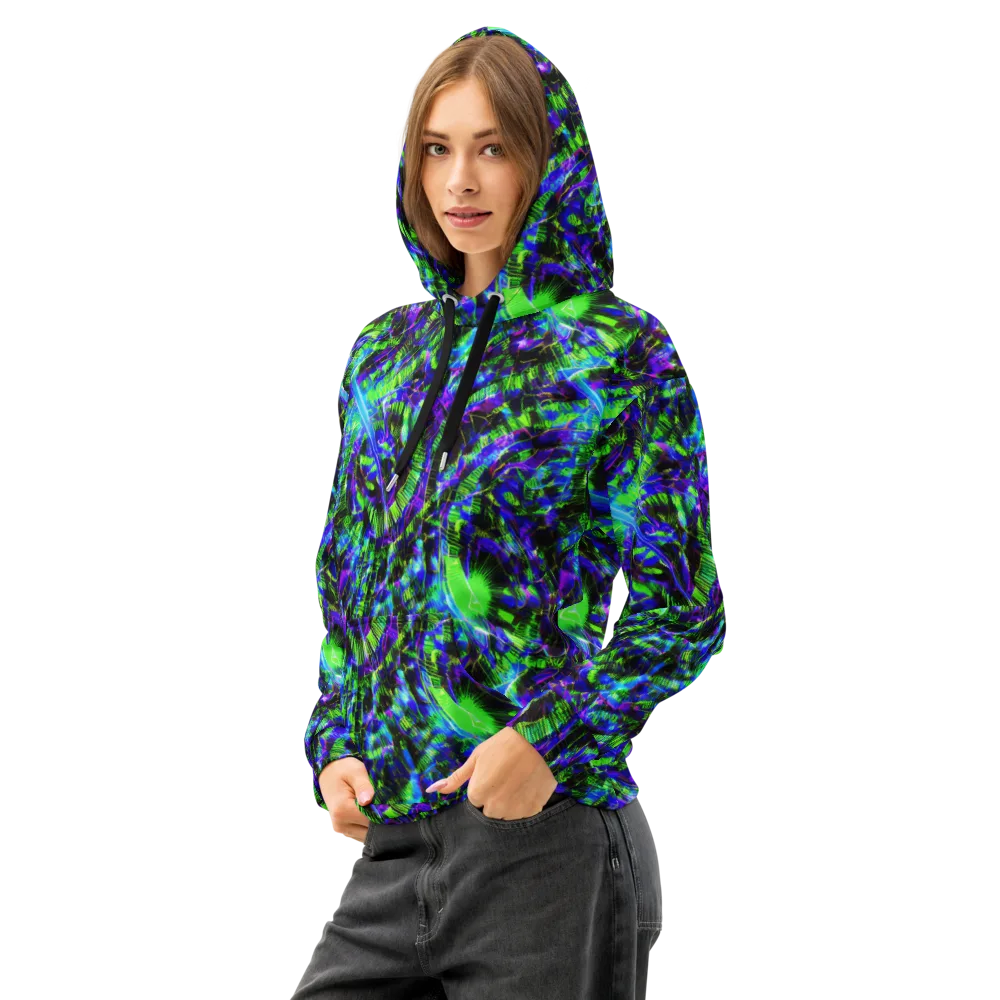 Acid Rainforest on Cotton Hoodie — Left Front
