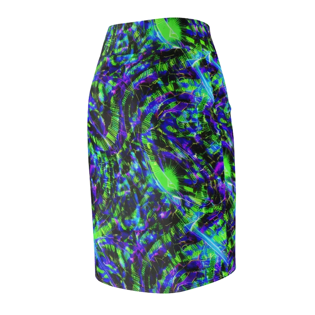 Acid Rainforest on Pencil Skirt — Back Side