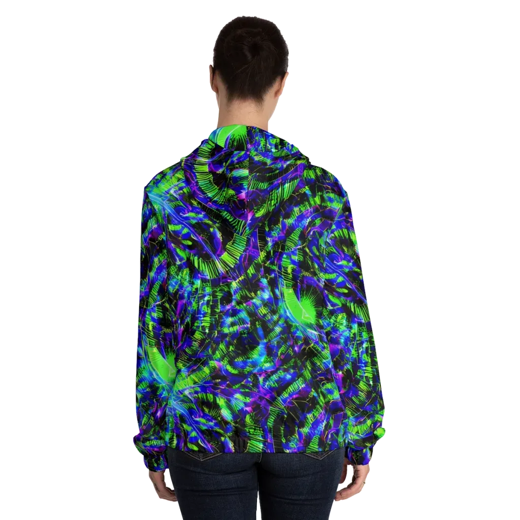 Acid Rainforest on Women's Full-Zip Hoodie — Back On Person