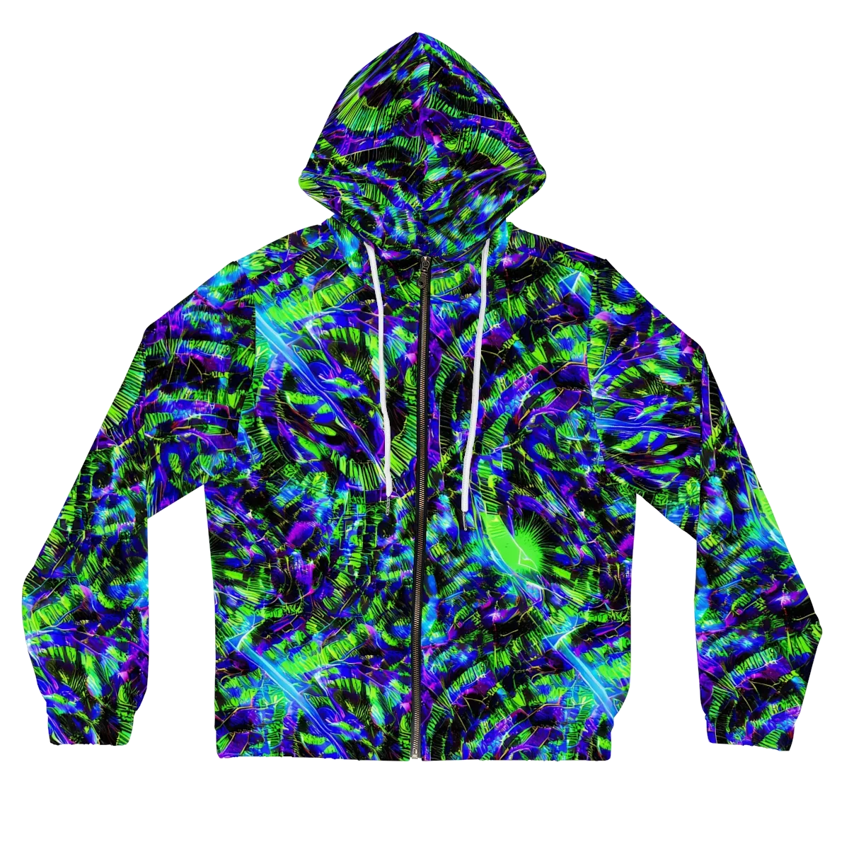 Acid Rainforest on Women's Full-Zip Hoodie — Front