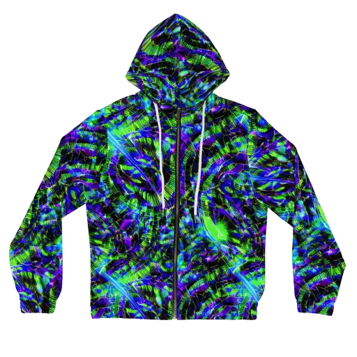 Acid Rainforest on a Women's Full-Zip Hoodie