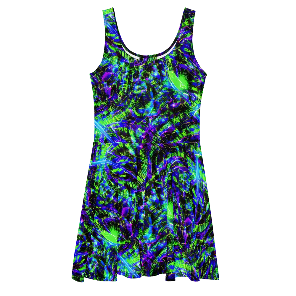 Acid Rainforest on Skater Dress — Front