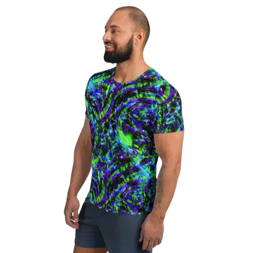 Acid Rainforest on a Men's Athletic T-Shirt