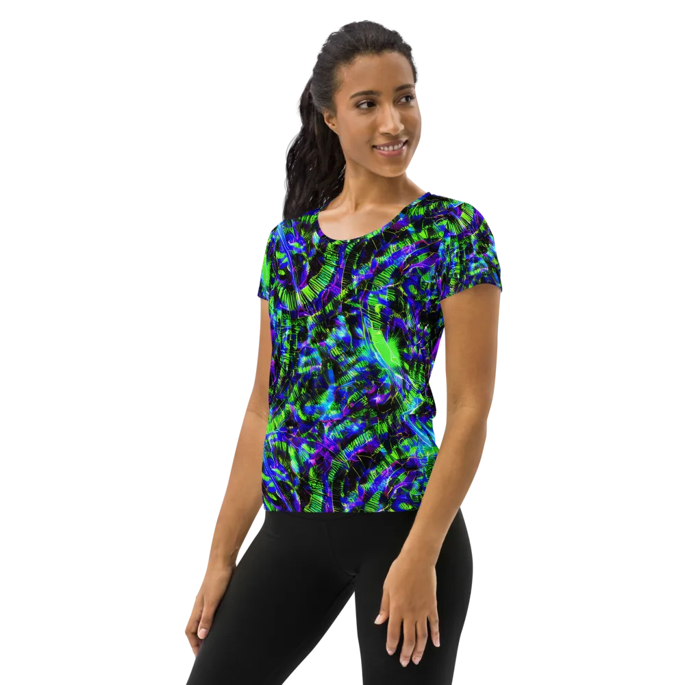 Acid Rainforest on Women's Athletic T-Shirt — Left
