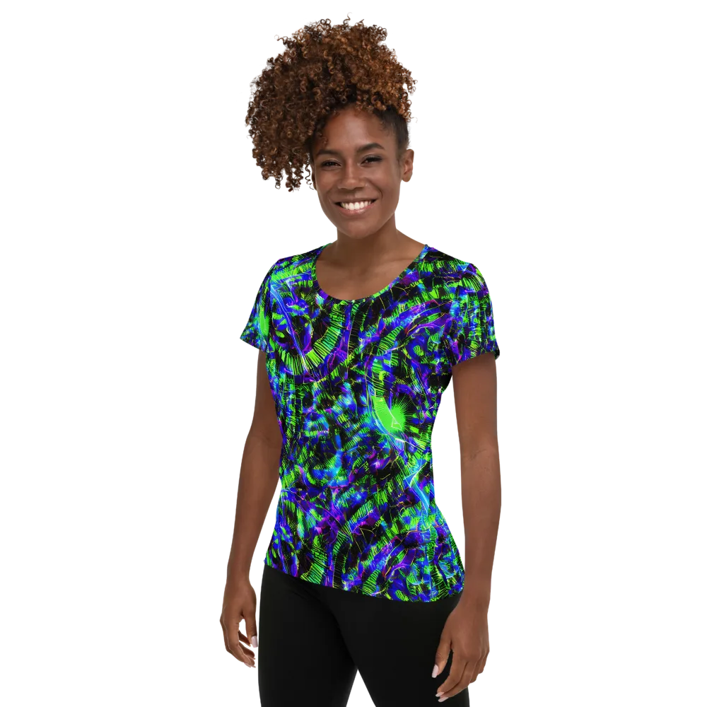 Acid Rainforest on Women's Athletic T-Shirt — Left