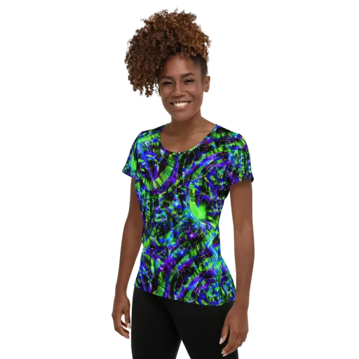 Acid Rainforest on a Women's Athletic T-Shirt