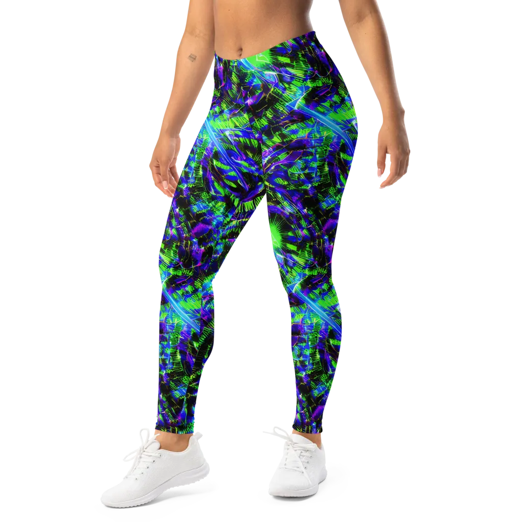Acid Rainforest on Leggings — Left Front