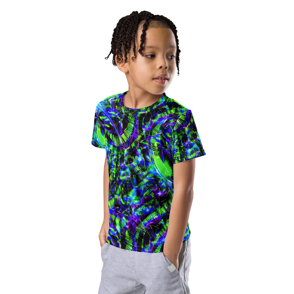 Acid Rainforest on Kids Crew Neck T-Shirt — Left Front